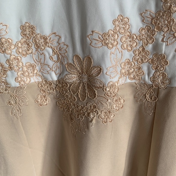 Bodycon Dress, White and Beige, never worn, size 44, zipper, slip - Picture 2 of 9